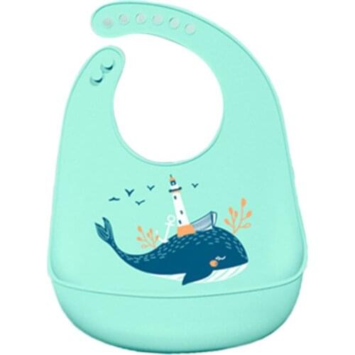 Cartoon Adjustable Toddlers Baby Feeding Saliva Towel Children Kids Waterproof Silicone Bibs Burp Cloth E65D
