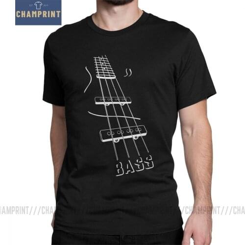 Bass Guitar T-Shirt for Men Short Sleeves 2019 Fashion Tees Crew Neck Cotton Clothes Birthday Gift T Shirt