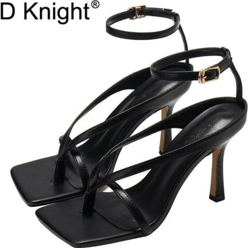 2020 New Gladiator High Heels Sandals Women Shoes Fashion Clip Toe Ladies Sandals Shoes Black Buckle Strap Stiletto High Heels
