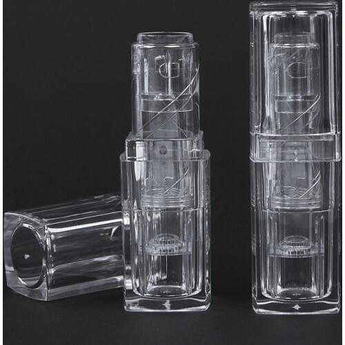 New Transparent Thickened Lipstick Tube Square Lip Balm Empty Bottles Plastic Lipstick Container Free Shipping WB2525