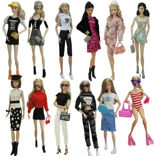 1/6 BJD Doll Clothes For Barbie Dress Shirt Coat Jacket Skirt Crop Pants Shoes Glasses Hat Outfits Set 11.5" Dolls Accessories