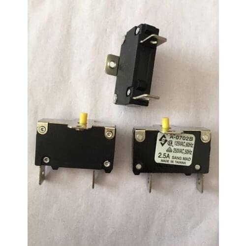 Original new 100% A-0702B 2.5A 250V small overcurrent overload protection switch belt frame