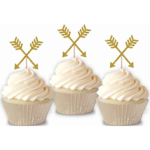 Personalised Glitter Arrow Cupcake Topper,Boho Cupcake Toppers,Custom Tribal Theme Cupcake Toppers,baby shower Party Decorations