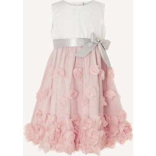 New Summer Baby Girl Dress 1 Year Birthday Party Wedding Princess Baby Dresses For Children Pink Rose Vestidos 1-5 Year