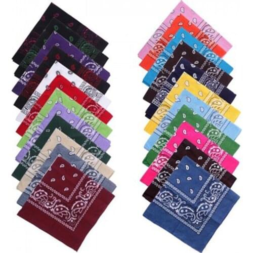 5 Vintage Women Men Head Wrap Neck Scarf Wristband Handkerchief 14 Colors