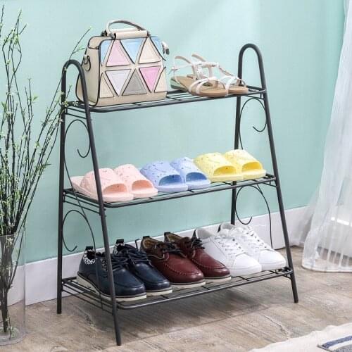Simple shoe rack Multi-layer household iron art shoe cabinet simple modern economical assembly dustproof shoe rack