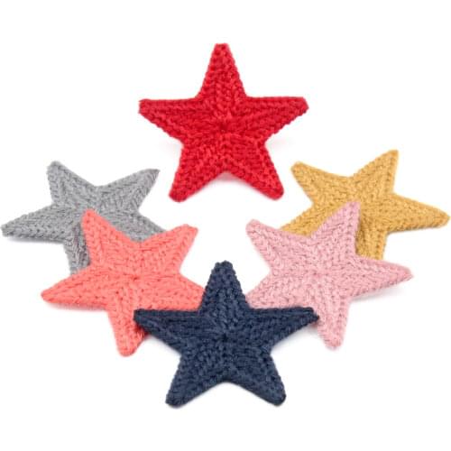 34mm 20pcs/pack Mini Cotton Pentagram for Party Home Hat Shoes Clothing backpack Decoration Crafts DIY Handmade Accessories