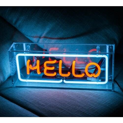 Real Neon Hello Sign Lighting Letters Home Decoration Desk Light