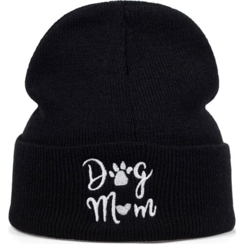 Unisex Hats For Winter dog mom Knitted Cuffed Cap Hip Hop Sailor Cap For Woman Ribbed Short Breathable Hats Thicker Beanie