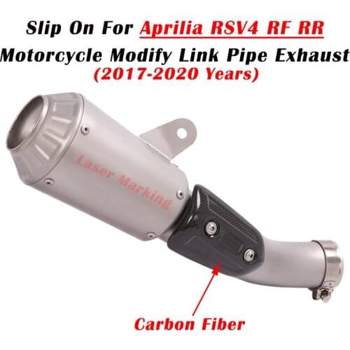 Slip On For Aprilia RSV4 RF RSV4 RR 2017-2020 Motorcycle GP Racing Carbon Cover Exhaust System Escape Modify Link Pipe Muffler