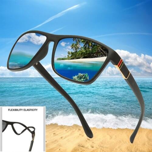 Tr90 Polaroid Sunglasses Square Flexible Driving Rubber Square Sun Glasses Famous Brand Men Polarized Sunglases for Women Men