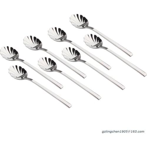 P8DE Stainless Steel Tableware Creative Sugars Spoon Tea Stirring Spoons Sliver Color