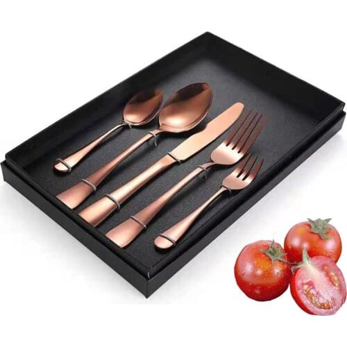 4/5 Pcs Tableware Forks Knives Spoons Dinnerware Sets Kitchen Utensils Western Cutlery Lunch Dishes Stainless Steel Multicolor