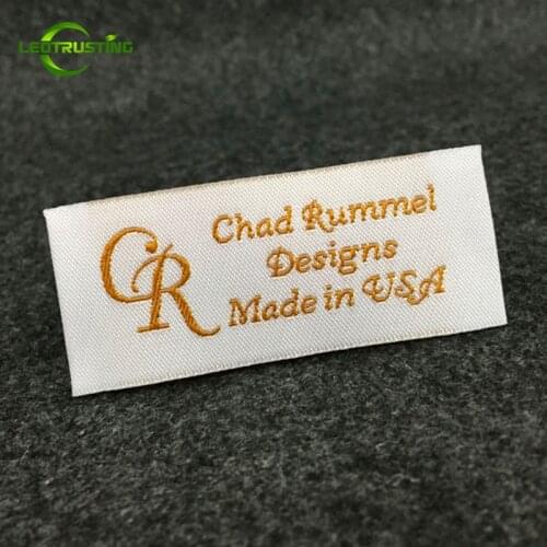 1000pcs Customizd Personal Brand Woven Clothing Labels with Cut and Fold Custom Embroidered Women Wedding Dress/Hair Wigs Labels