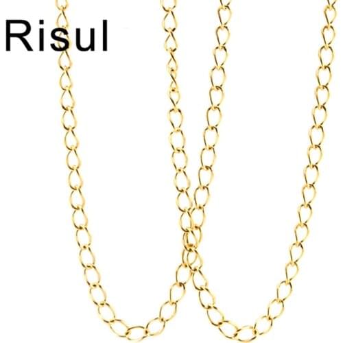 100% Stainless Steel Extension Chain For Jewelry Making Metal Extended Tail Chain By Meter Cadenas Por Metros No Clasp