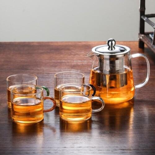 Thickened glass teapot heat-resistant flower teapot pot with stainless steel filter teapot tea set teapots are teapot filter