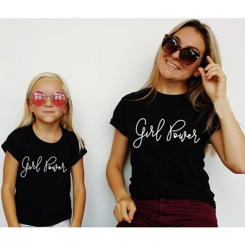 Mom Daughter Family Matching Tee Summer Shirt Womens Day Shirts Fashion 1pc Girl Power Mommy and Me Clothes Mama Girls Tshirts