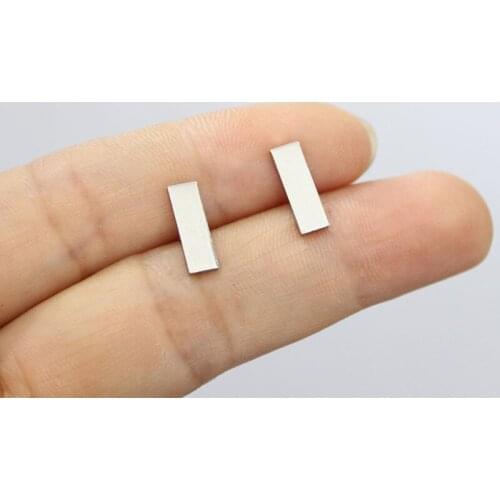 1Pair Geometric Bar Triangle Cube Stainless Steel Earrings Heart Stars Earrings Fashion Ear Jewelry Women Girls Men Kids Gift