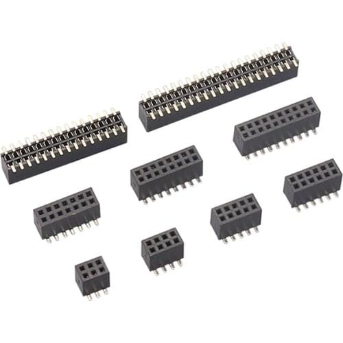 10PCS 1.27MM /2.0MM 2*2/3/4/5/6/7/8/9/10/12/16/20/40/ PIN SMD Double Row Female Socket Female Header Connector