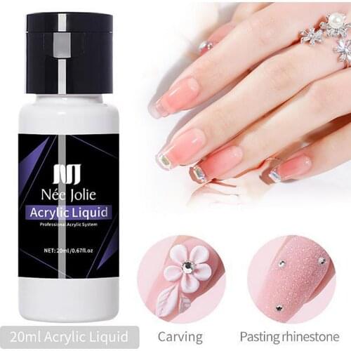 20ML Professional Acrylic Liquid Ultra Shine Carving Crystal Polymer 3D Nail Art Tips Builder Manicure Acrylic Liquid For Nail