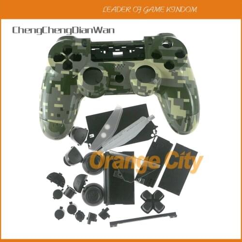 3sets/lot For Playstation 4 PS4 wireless Controller Camouflage Shell Housing Case With Full Set Buttoms ChengChengDianWan