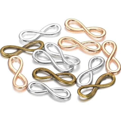 30pcs Alloy 8-Shape Clasps 23*7.7mm Infinity Symbol Clasp Connectors Buckle for Jewelry Making DIY Necklace Keychain Supplies