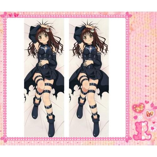 Anime Cartoon To Love Ru Darkness Double Bolster Hugging Pillow Case Pillow Cover Pillowcase Peach Skin 2 Way No.cbn006