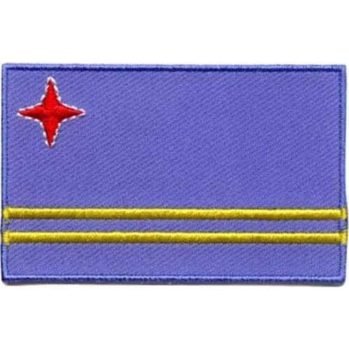 Aruba Embroidery Patch Made by Twill with Flat Broder and Iron On Backing free shipping by Post
