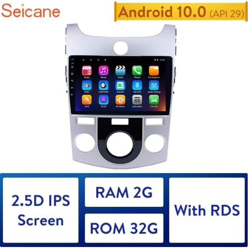 Seicane Android 10.0 9" Quad-Core Car Radio Touchscreen GPS Multimedia Player for 2008 2009 2010-2012 KIA Forte MT with FM