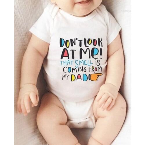 Newborns Bodysuit Funny Letter Printed New Born Baby Clothes Infant Shower Gifts Toddler Girl Outfit Children Jumpsuits