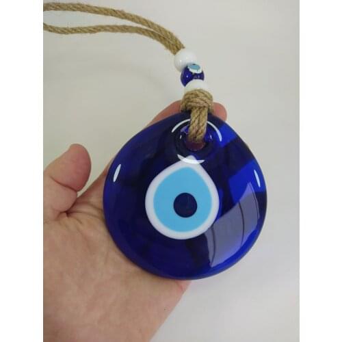 Big Evil Eye 9 cm Glass Bead Pendant Charm Turkish Handmade Amulet for Wall Hanging Talisman Boho Home Decor Protector Goodluck