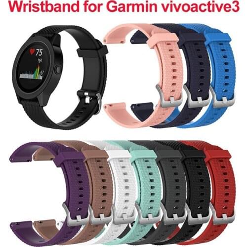 Colorful Plaid Soft Silicone Wrist Strap Watchband for vivoactive3 vivomove HR Garmin 645 Samsung Gear Sport Gear S2 Huami Youth