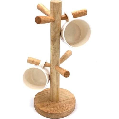 Mug Holder Tree, Wooden Cup Holder Mug Tree Holder Rack Tabletop Holder, Tea Coffee Cup Mug Hoooks Mug Cup Tree Storage Display