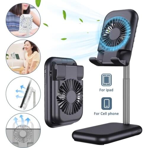 Phone Holder Stand Mini Fan Mobile Support Bracket Desk for IPhone IPad Tablet Desktop Fan Phone Stand Holders with USB