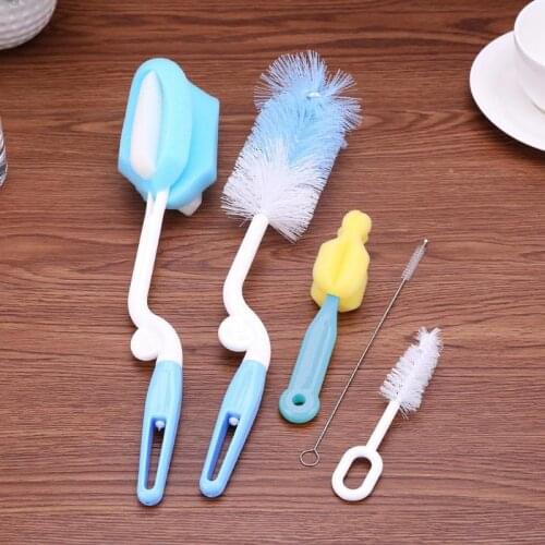 Baby Bottle Brushes Set Sponge Nipple Pacifier Cleaner Milk Feeder Kids Straw Brush Cleaning Brush Tools Baby Baby Care Props