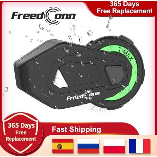 FreedConn TMAX-M Motorcycle Buletooth Music Headset Motorcycle Helmet FM Headset with 2 in 1 Earphone