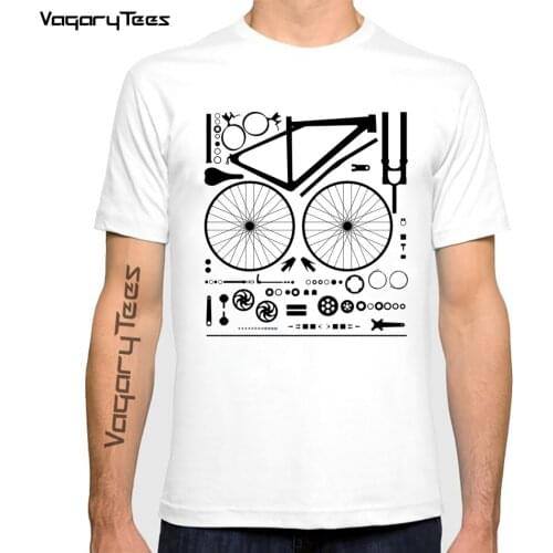 Vagarytees Bicycle Parts structure Print t-shirt Fashion Men t shirt Disassembled Bicycle Streetwear Casual Hip Hop tshirt