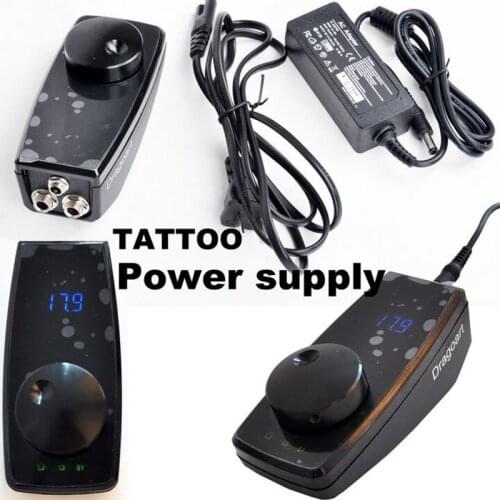 HJTAT New Black High Quality tattoo machine Tattoo Equipment Digital LCD Tattoo Power Dial Voltage Free Shipping