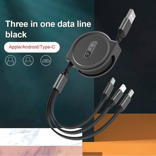 FLOVEME New Three-in-one Data Line Phone Charging Cable For iPhone Type-C Android Macaron 3A Fast Charging Data Cable for Huawei
