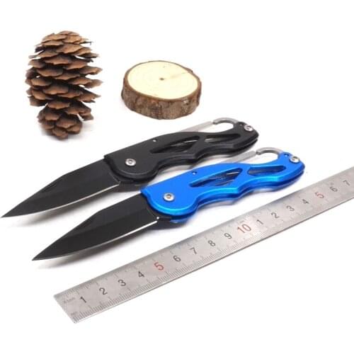 Pocket Knife Small Folding Blade Survival Knife 440C Blade Aluminium Handle Camping Hiking Hunting Knives With Keychain EDC Tool