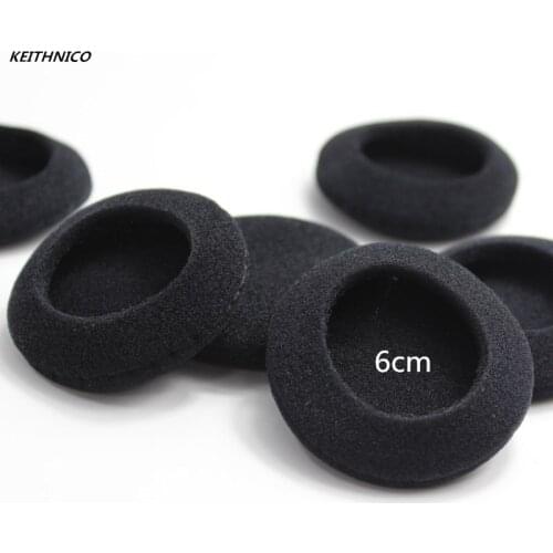 KEITHNICO 10Pcs Black 60mm Soft Foam Earbud Headphone Ear pads Replacement Sponge Covers For Headphone MP3 MP4 Headset