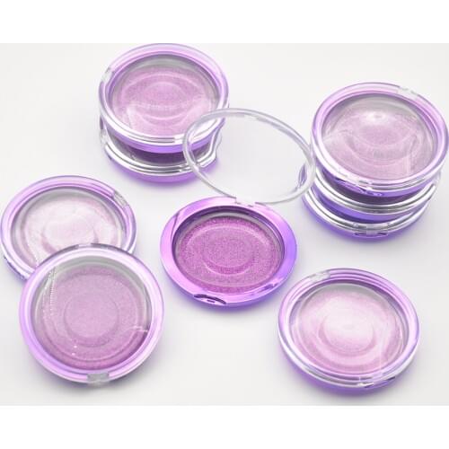 Round lash case wholesale Mink false eyelash packaging box lash boxes packaging custom Logo plastic clear Case with trays holder