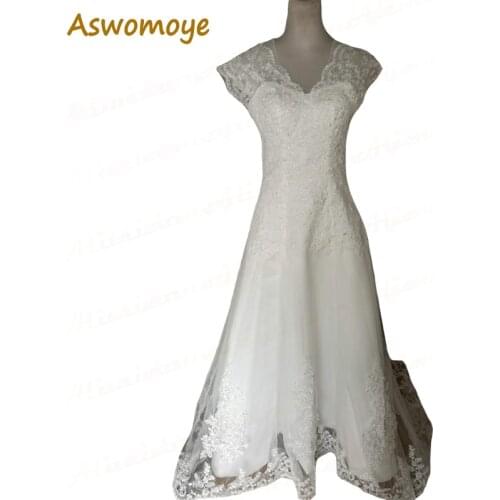 Embroidery Lace Wedding Dress 2019 Backless V-Neck Plus Size Sleeveless Vintage Wedding Dresses Custom Made vestidos de noiva