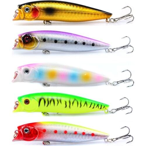 Hot 1pcs Popper Fishing Lures 9.2cm/11.5g Topwater Popper Bait 5 Color Hard Bait Artificial Wobblers Plastic Fishing Tackle