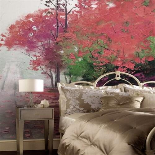 Childrens Room Decor forest Mural Wallpaper Red Pattern Wallpaper Home Decor Bedroom Modern Living Room Furniture Ideas Kitchen