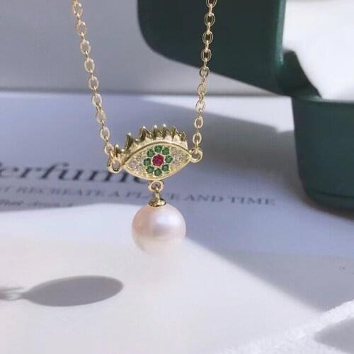 New Charm S925 Sterling Silver Necklace Findings Jewelry Base Settings Mountings Parts for Akoya Edison Pearls, Coral, Jade