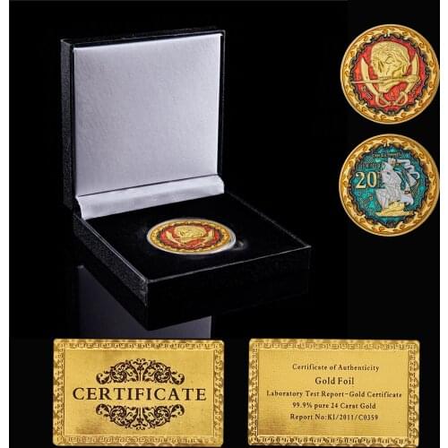 2021 Movie Pirate Ship Skull Gold Aztec of The Sea Commemorative Challenge Gold/Silver Plated Coins Artwork