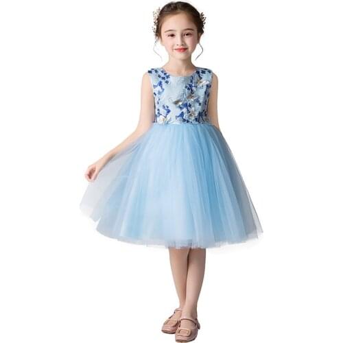 Flower Girls Dress Kids 3D Butterfly Top with Tulle Fluffy Princess Dress for Wedding Party Fashion Children Clothes