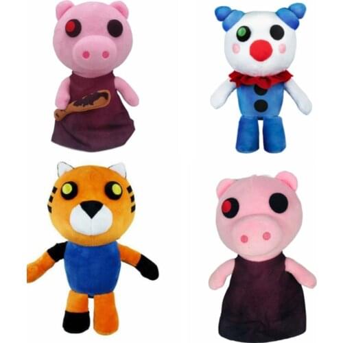 25cm 10inches Game Robloxing Piggy Plush Dolls Peluche Soft Gurty Pig Clown Tiger Stuffed Toys Clowny Animal Dolls Kids Gifts
