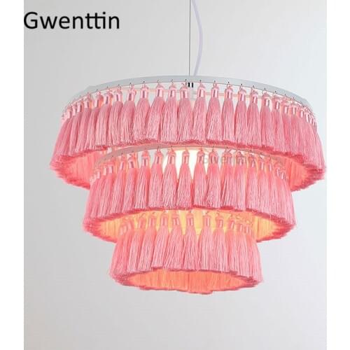 Silk Tassel Pendant Light Modern Led Beds Suspension Luminaire Kitchen Hanging Lamps Dining Room Lights Bedroom Lamp Home Decor